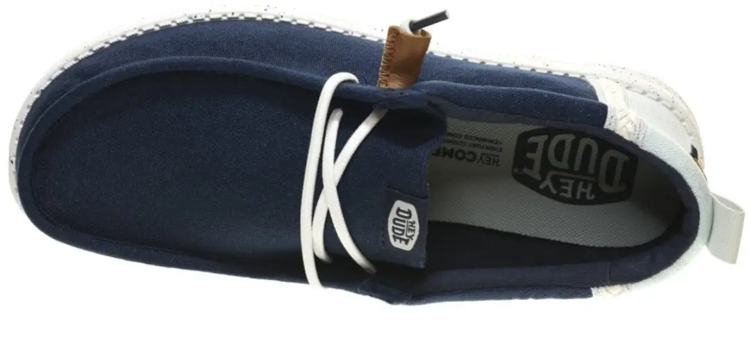 HEYDUDE Wally Craft Linen Heren Instappers - Navy Blauw - Maat 41 - afbeelding 3 van 6