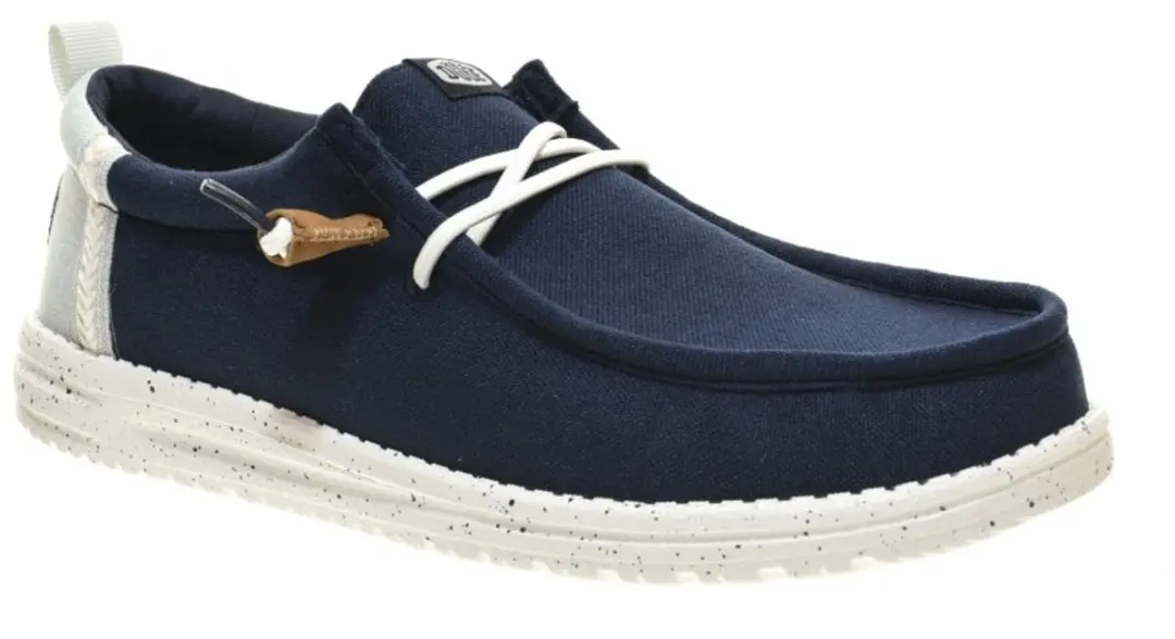 HEYDUDE Wally Craft Linen Heren Instappers - Navy Blauw - Maat 41 - afbeelding 2 van 6