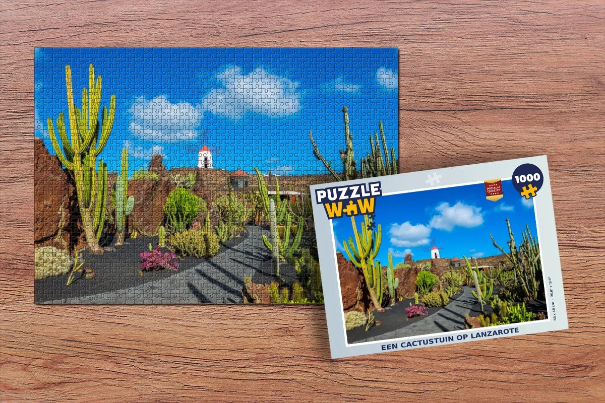 PuzzleWow Cactustuin op Lanzarote Legpuzzel 1000 Stuks - Multicolor