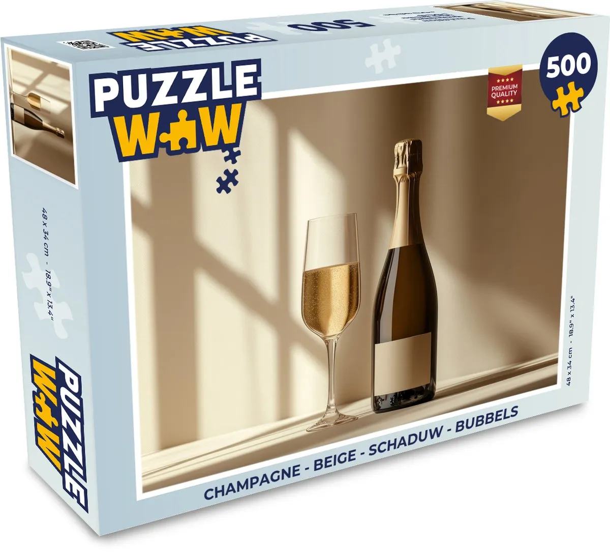 PuzzleWow Legpuzzel 500 Stuks - Champagne