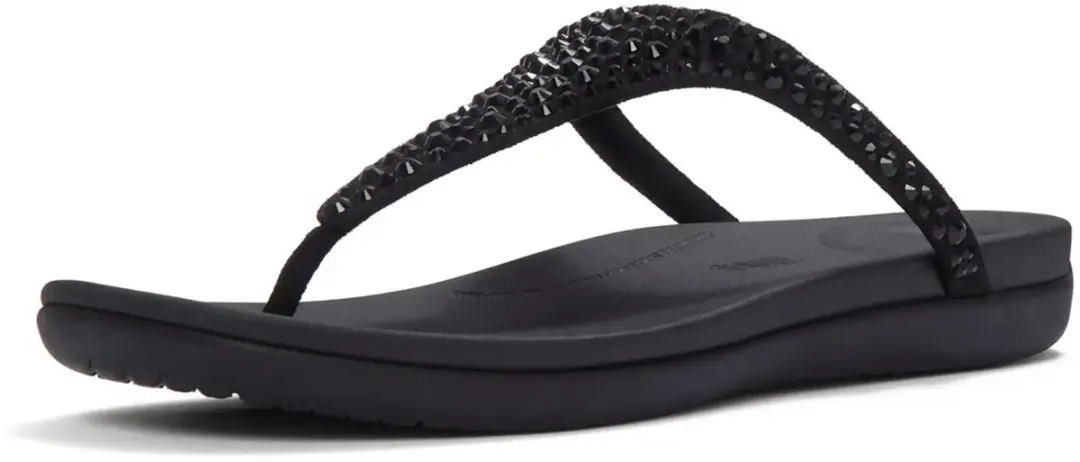 FitFlop Solay Mixed-Crystal Toe-Post Sandals Dames Sandalen - Zwart - afbeelding 2 van 6