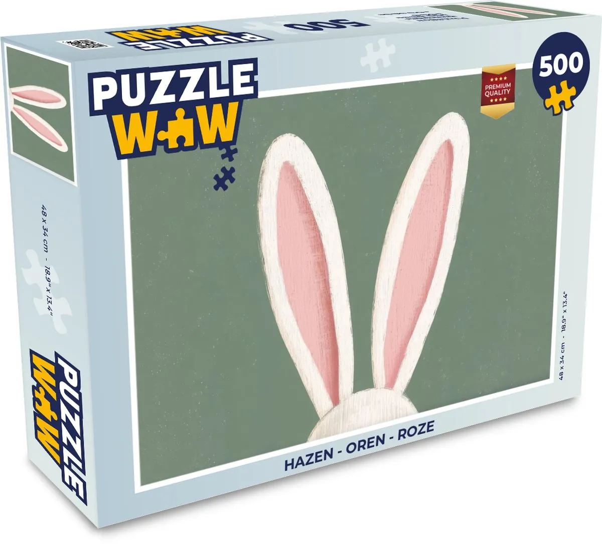 PuzzleWow Hazen Oren Paashaas Legpuzzel 500 Stuks