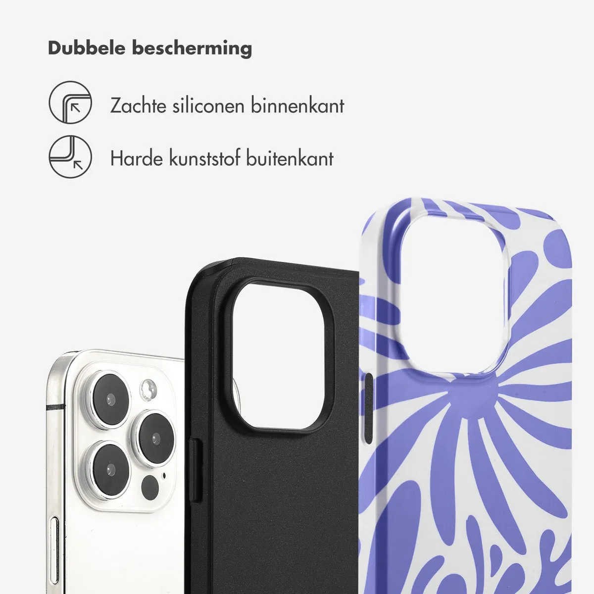 Selencia Hoesje iPhone 14 Modern Bloom Sapphire Blue