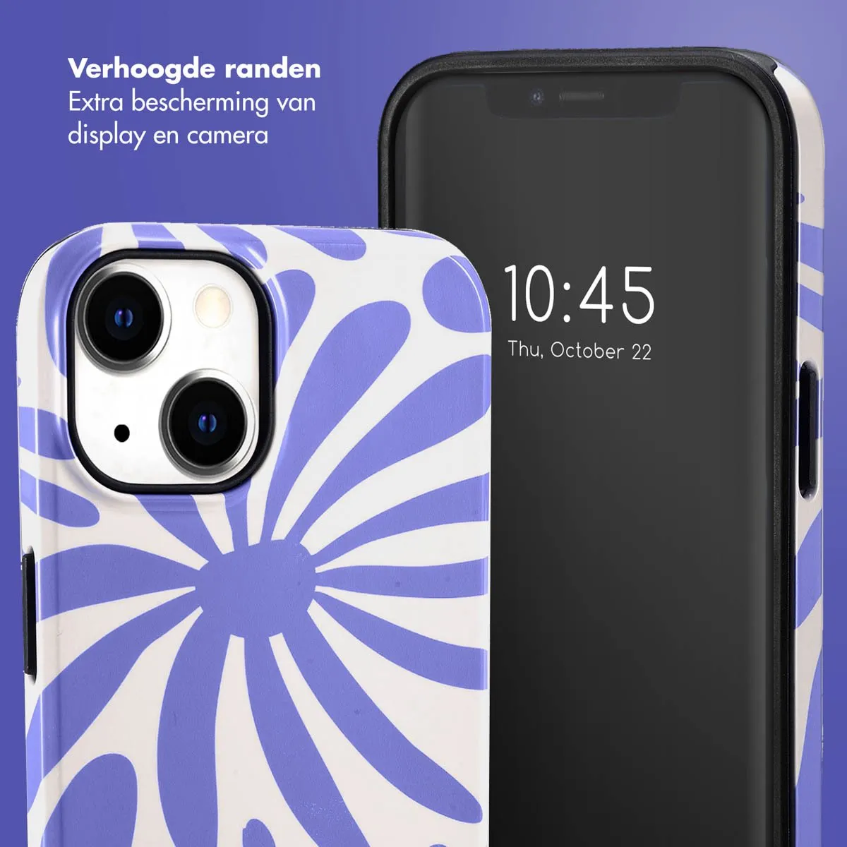 Selencia Hoesje iPhone 14 Modern Bloom Sapphire Blue