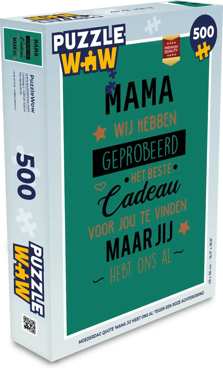 PuzzleWow Mama Jij Hebt Ons Al Legpuzzel 500 Stuks
