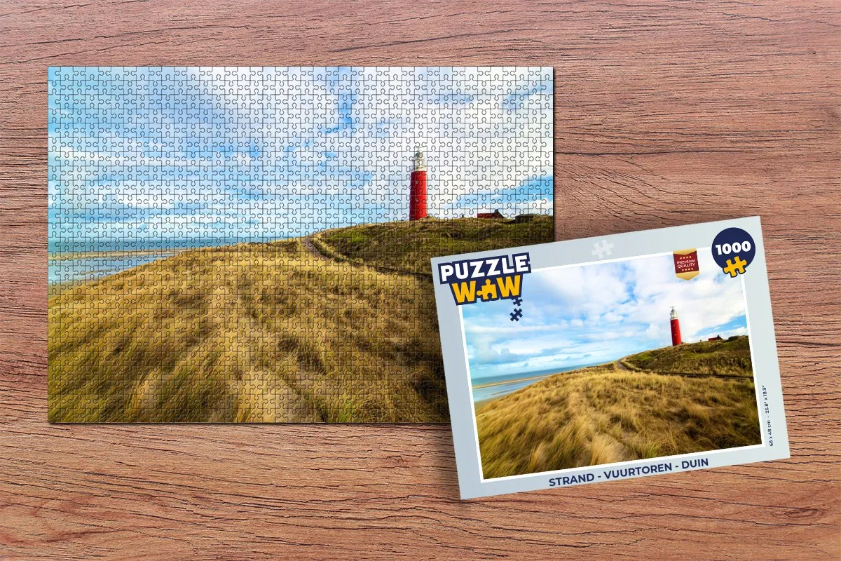 PuzzleWow Strand Vuurtoren Duin Legpuzzel 1000 Stuks - Multicolor