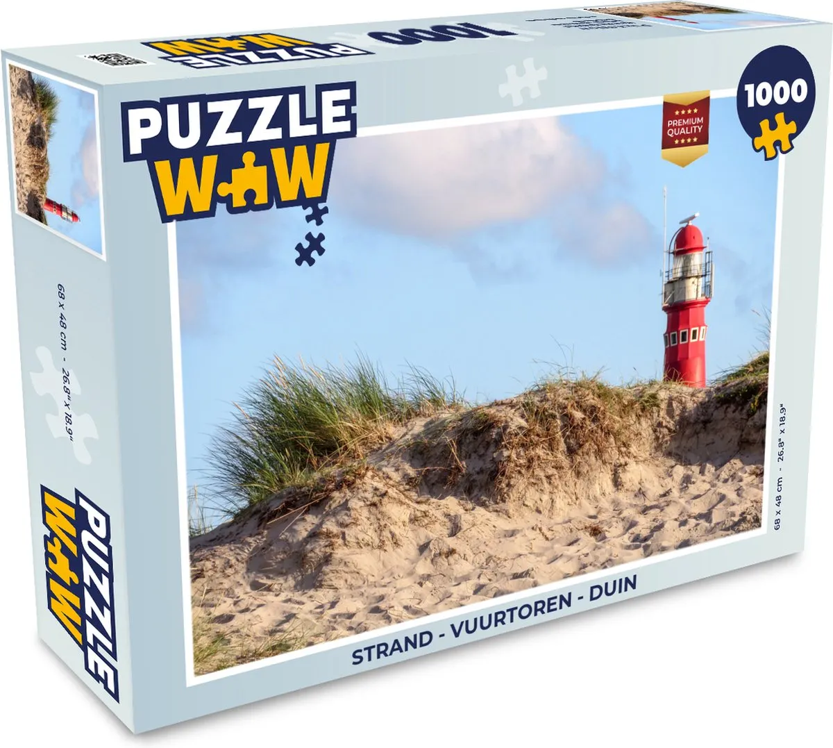 PuzzleWow Strand Vuurtoren Duin Legpuzzel 1000 Stuks - Multicolor