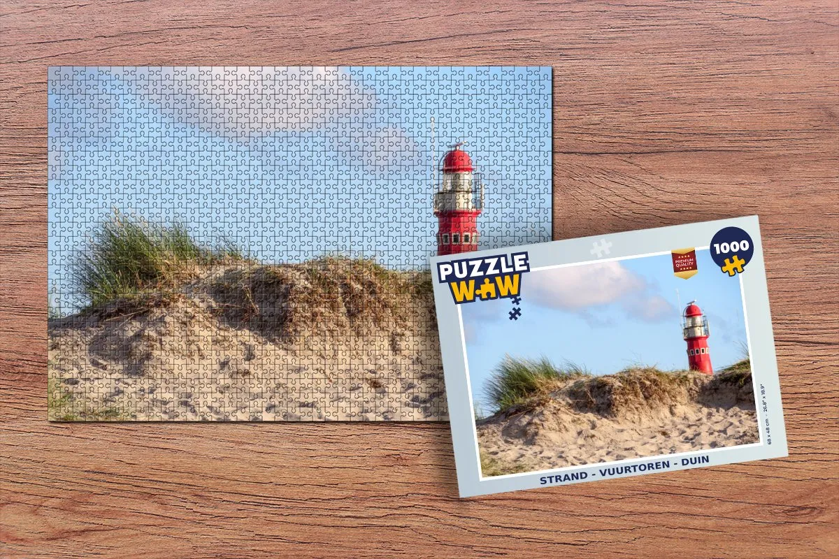 PuzzleWow Strand Vuurtoren Duin Legpuzzel 1000 Stuks - Multicolor