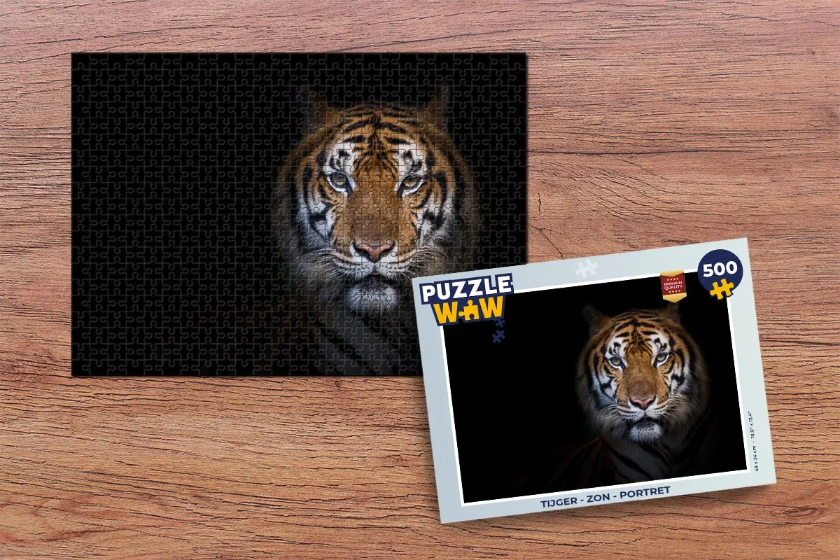 PuzzleWow Tijger Legpuzzel 500 Stuks - Multicolor