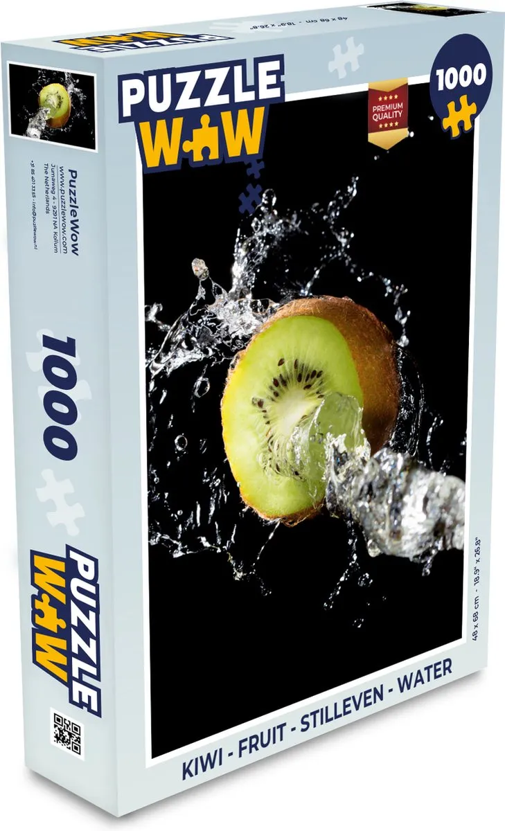 PuzzleWow Legpuzzel Kiwi Fruit Stilleven 1000 Stuks - Multicolor
