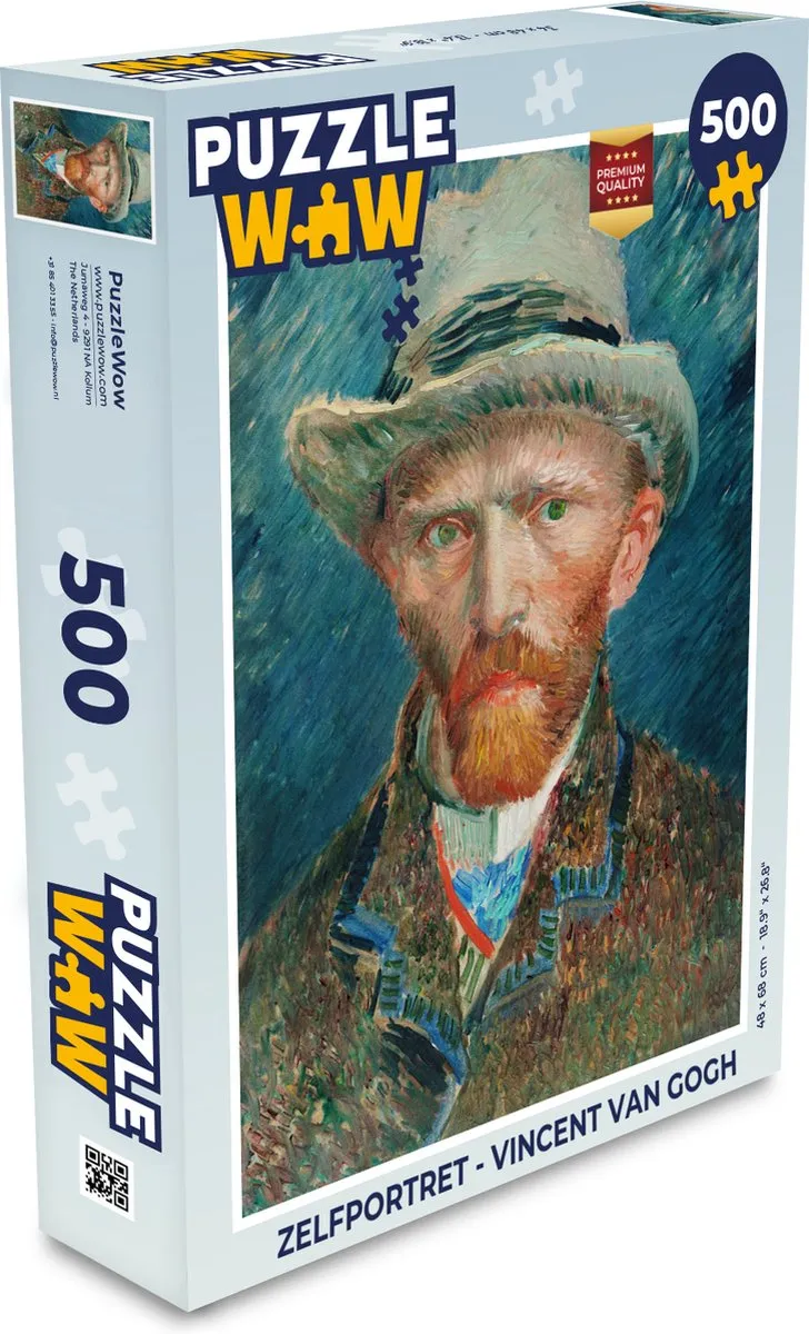 PuzzleWow Vincent van Gogh Zelfportret Legpuzzel 500 Stuks - Multicolor