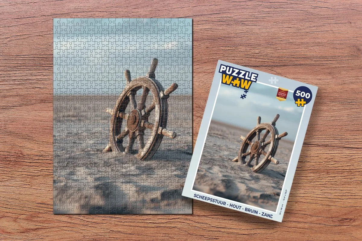 PuzzleWow Scheepsstuur Legpuzzel 500 Stuks - Bruin