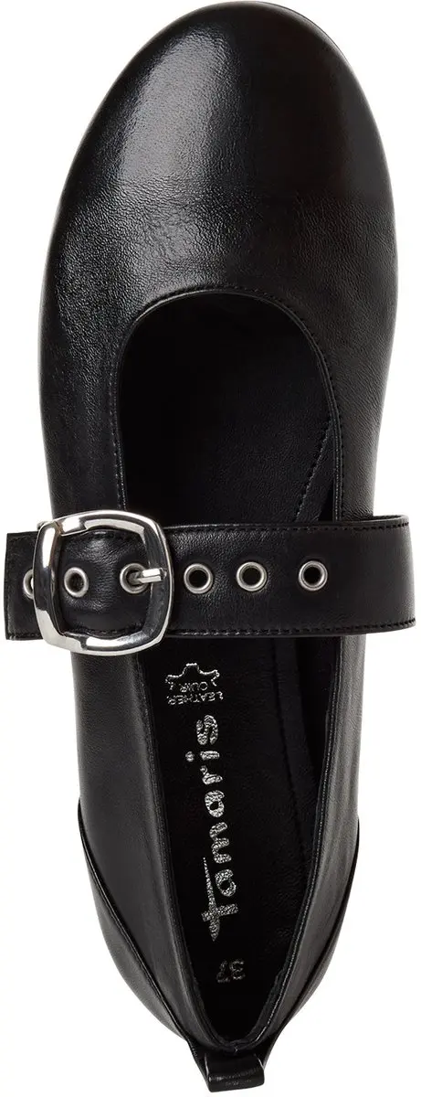 Tamaris Core Ballerina's met gesp - Black Leather - afbeelding 3 van 6