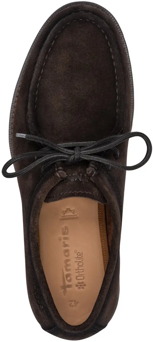 Tamaris heren leren halfschoen 1-13629-47-304 veterschoen bruin - afbeelding 3 van 6