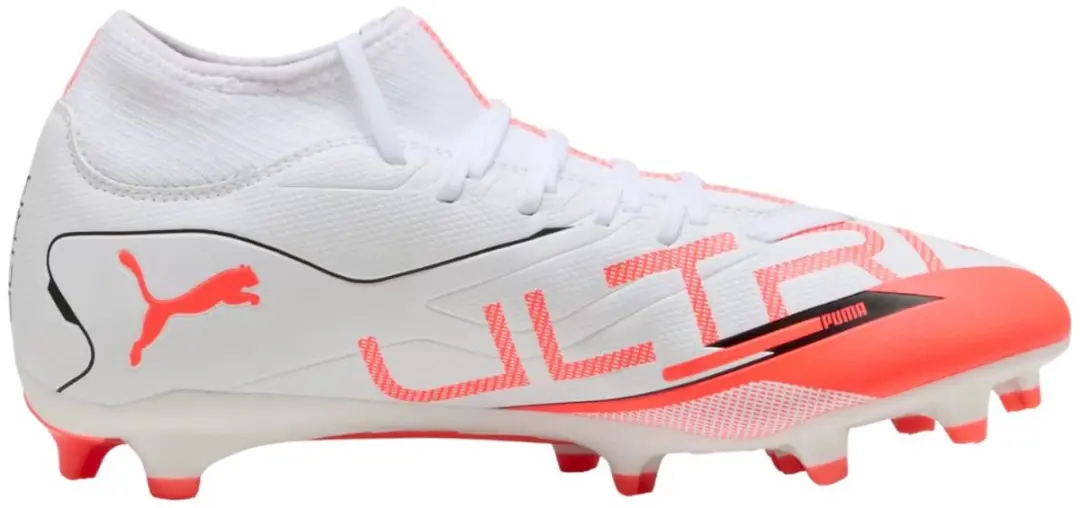 PUMA Ultra 5 Play+ FG/AG Voetbalschoenen - Oranje/Wit/Zwart - afbeelding 2 van 6