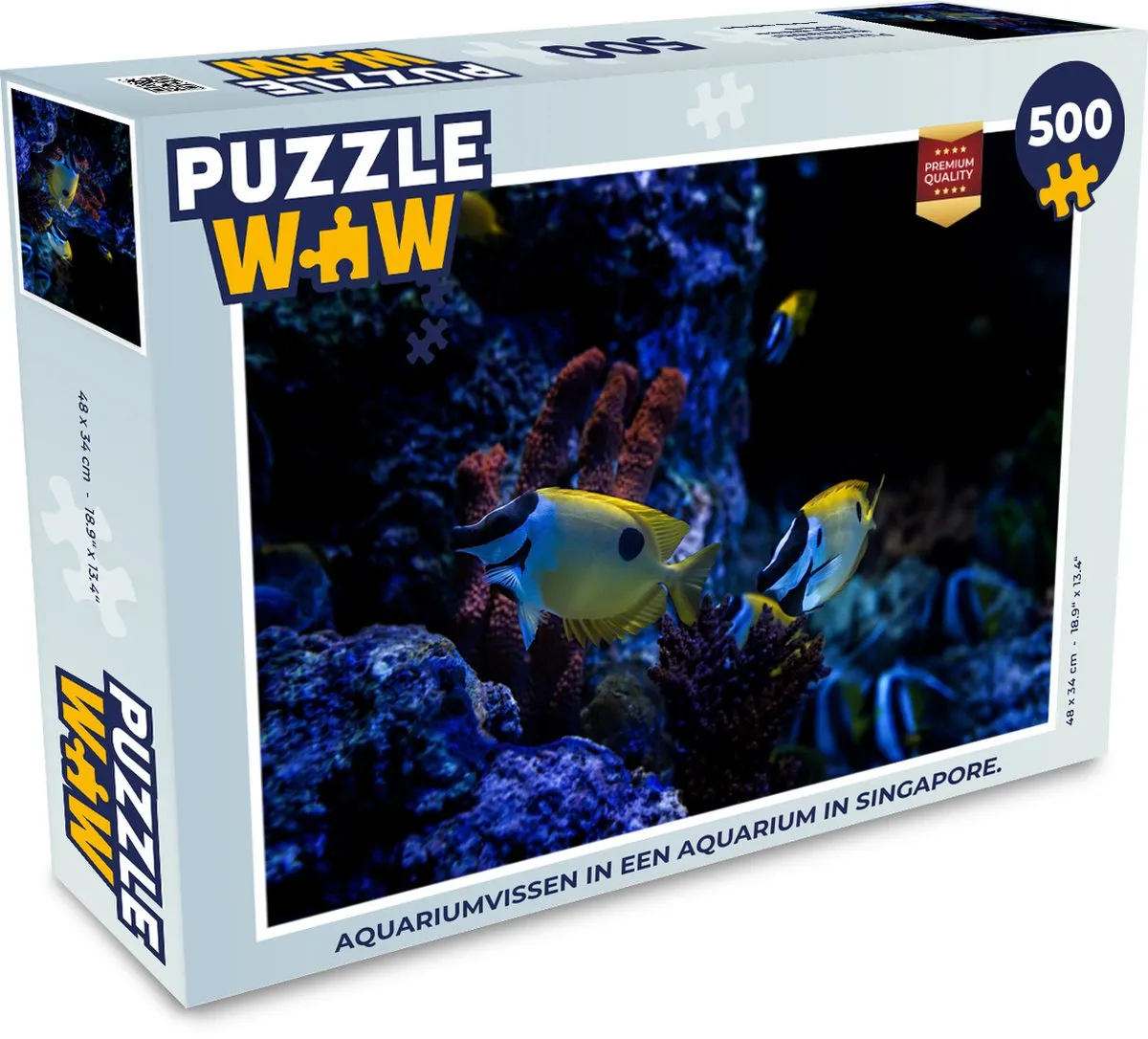 PuzzleWow Legpuzzel Aquariumvissen Singapore 500 Stuks - Multicolor
