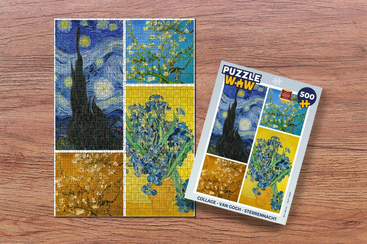 PuzzleWow Van Gogh Sterrennacht Legpuzzel 500 Stuks - Multicolor