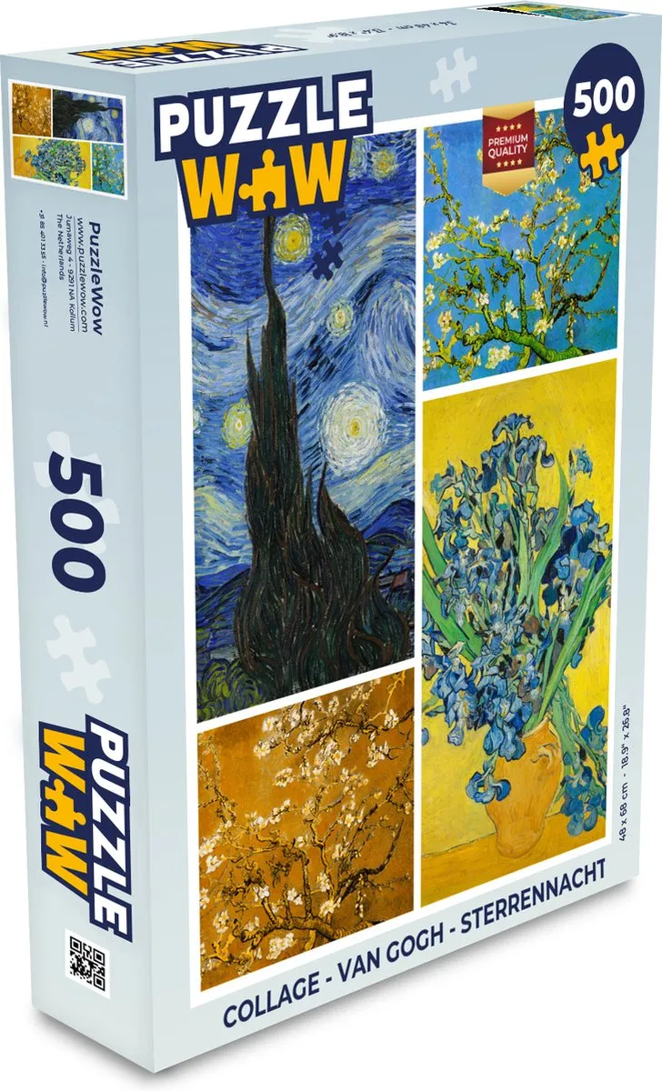 PuzzleWow Van Gogh Sterrennacht Legpuzzel 500 Stuks