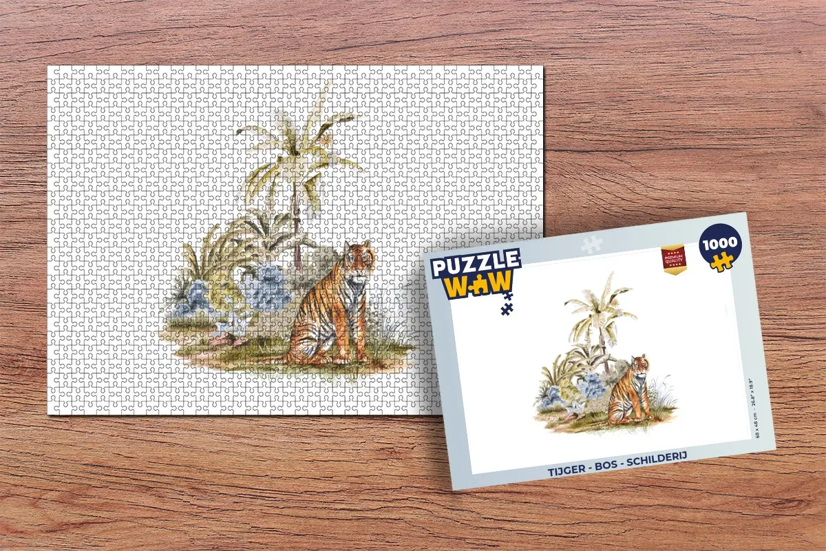 PuzzleWow Tijger Bos Legpuzzel 1000 Stuks - Multicolor