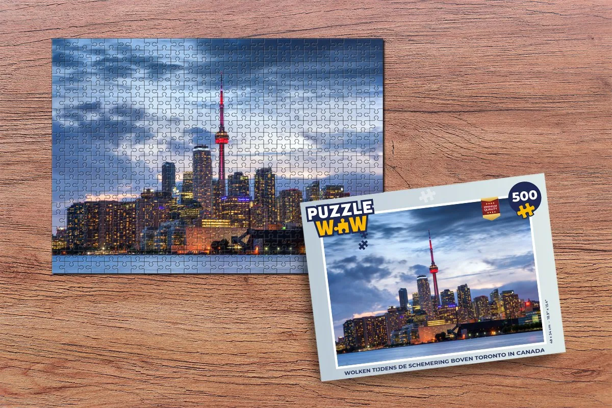 PuzzleWow Wolken Schemering Toronto Legpuzzel 500 Stuks - Multicolor