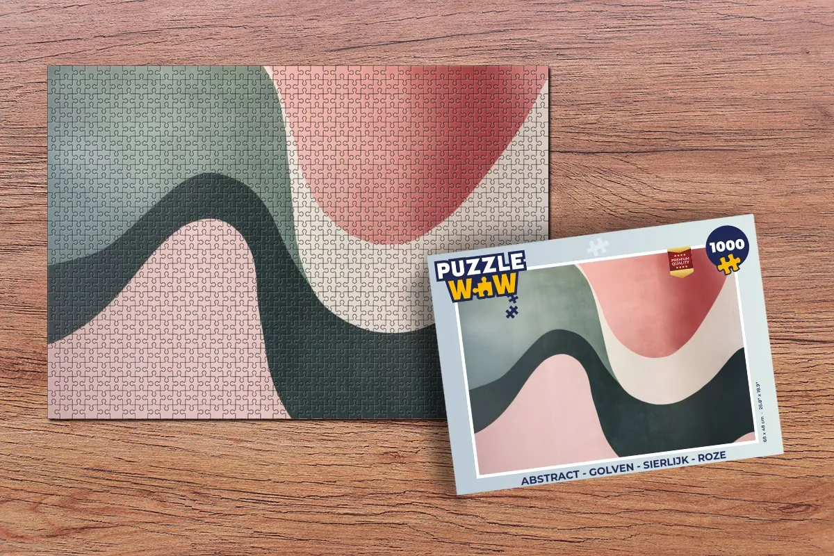 PuzzleWow Abstract Golven Legpuzzel 1000 Stuks - Roze