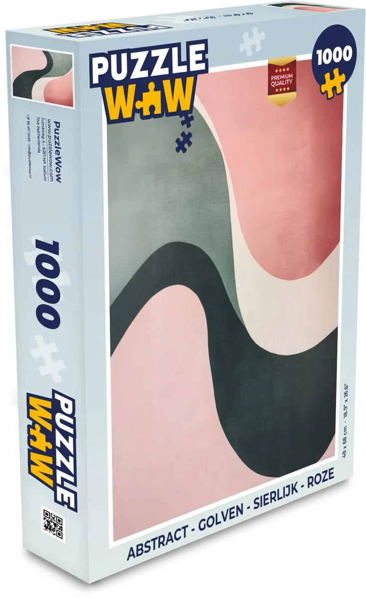 PuzzleWow Abstract Golven Legpuzzel 1000 Stuks - Roze
