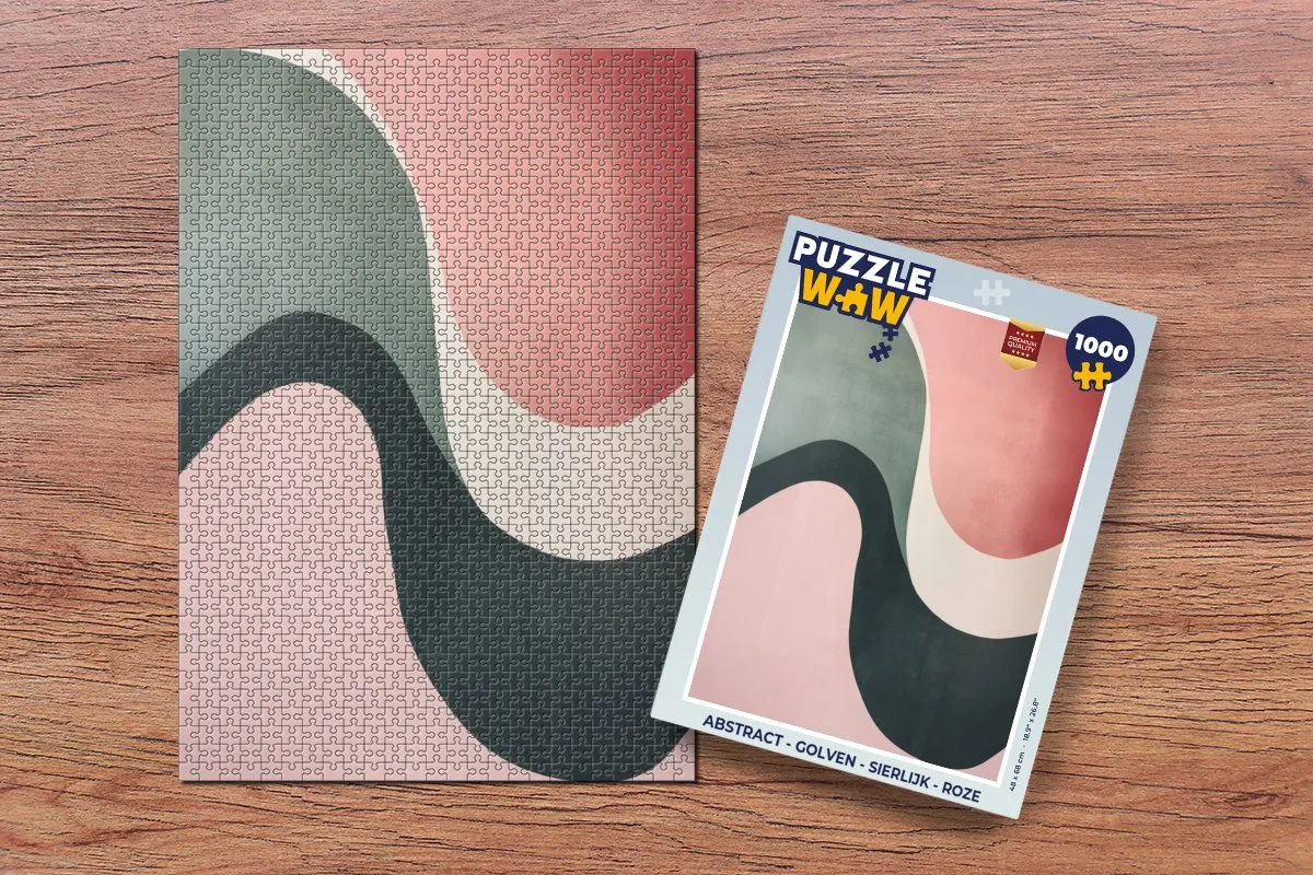 PuzzleWow Abstract Golven Legpuzzel 1000 Stuks - Roze