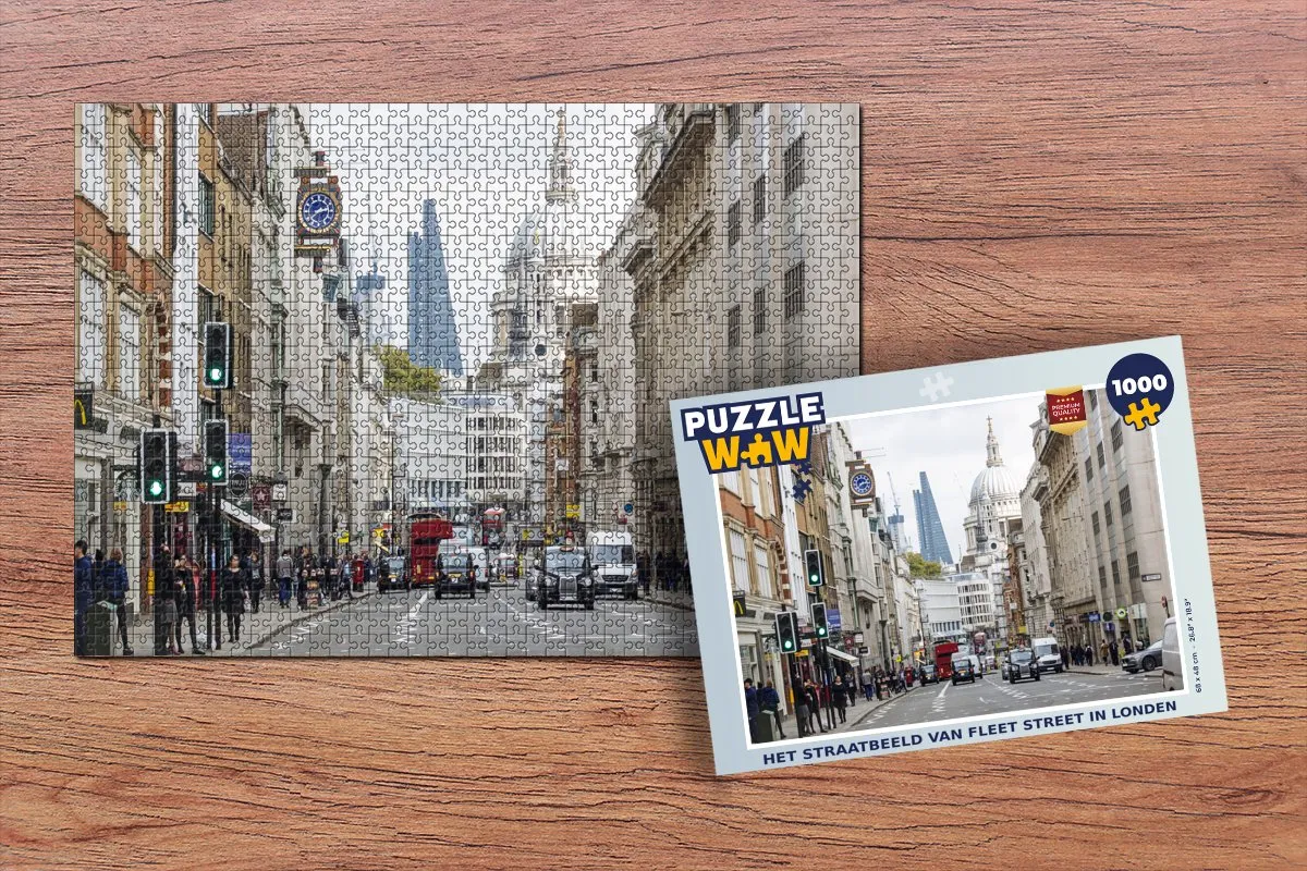 PuzzleWow Fleet Street Londen Legpuzzel 1000 Stuks - Multicolor