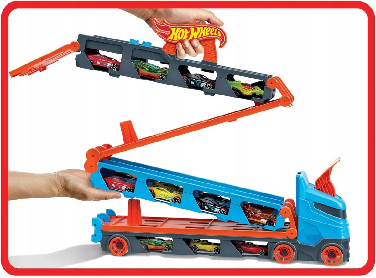 Hot Wheels Transporter 2-in-1 GHR47 Racebaan - 20+ Auto's - Multi