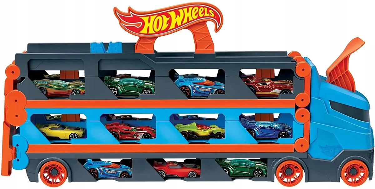 Hot Wheels Transporter 2-in-1 GHR47 Racebaan - 20+ Auto's - Multi