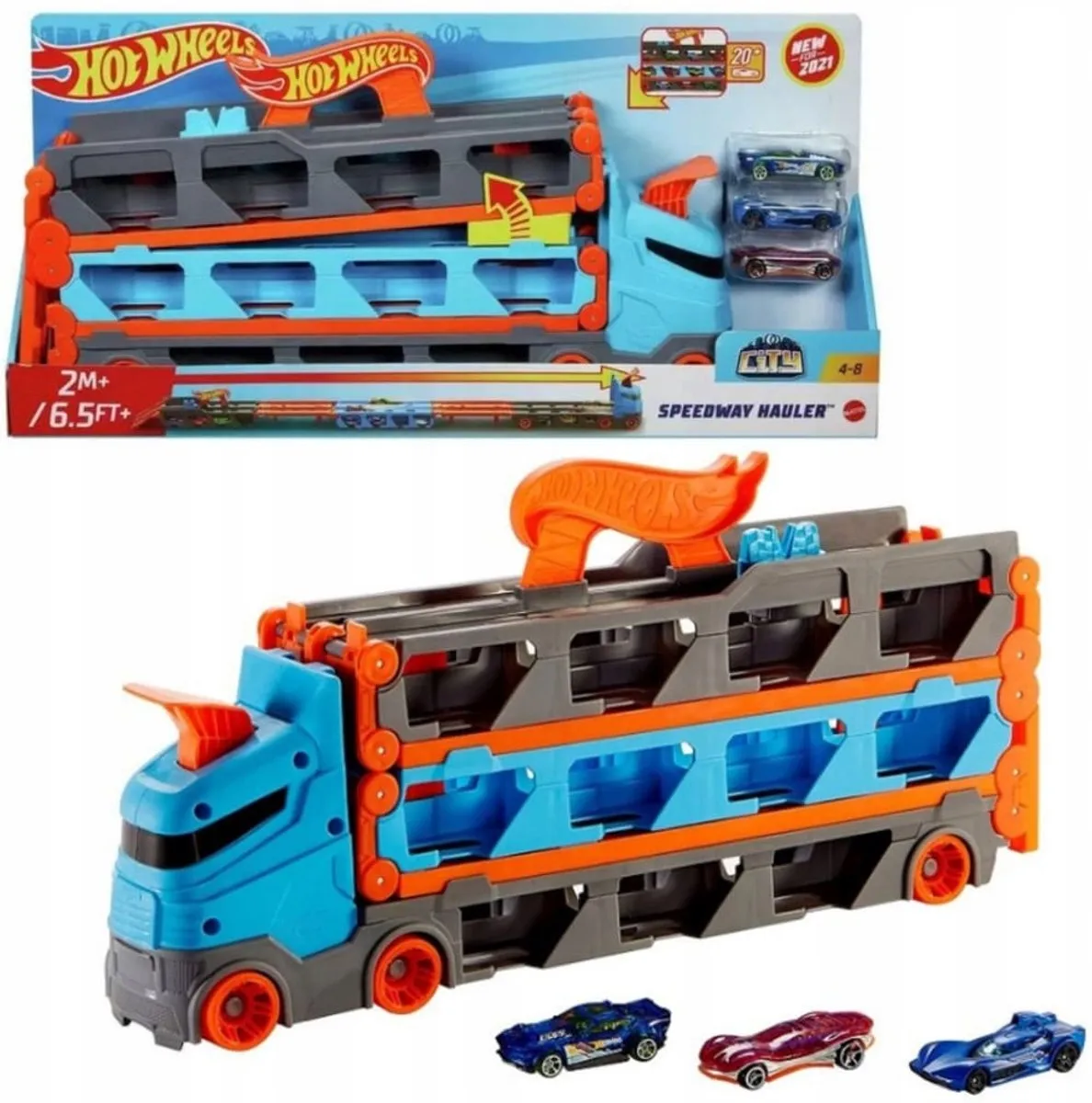 Hot Wheels Transporter 2-in-1 GHR47 Racebaan