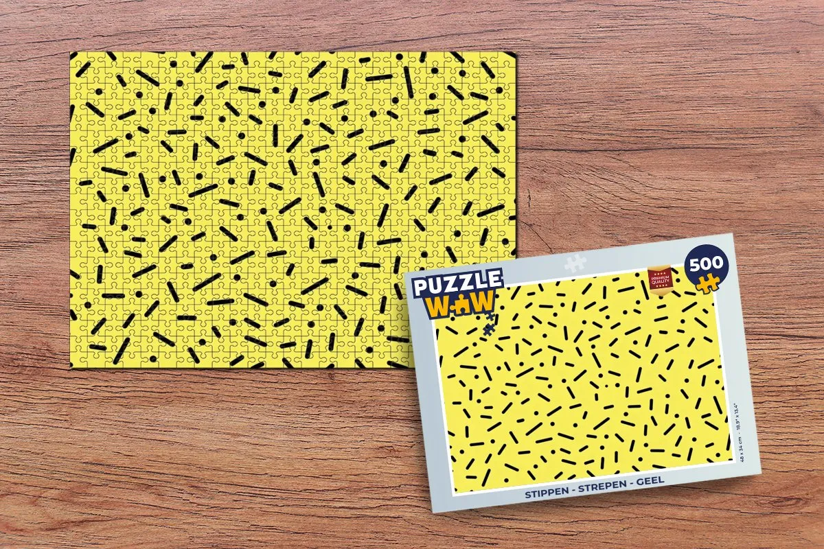 PuzzleWow Puzzel 500 Stuks - Strepen & Stippen Geel