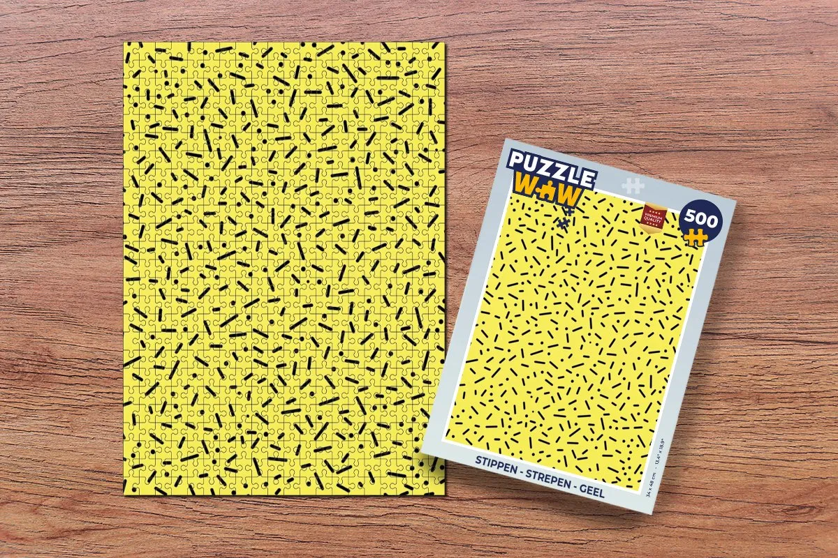PuzzleWow Puzzel 500 Stuks - Strepen & Stippen Geel