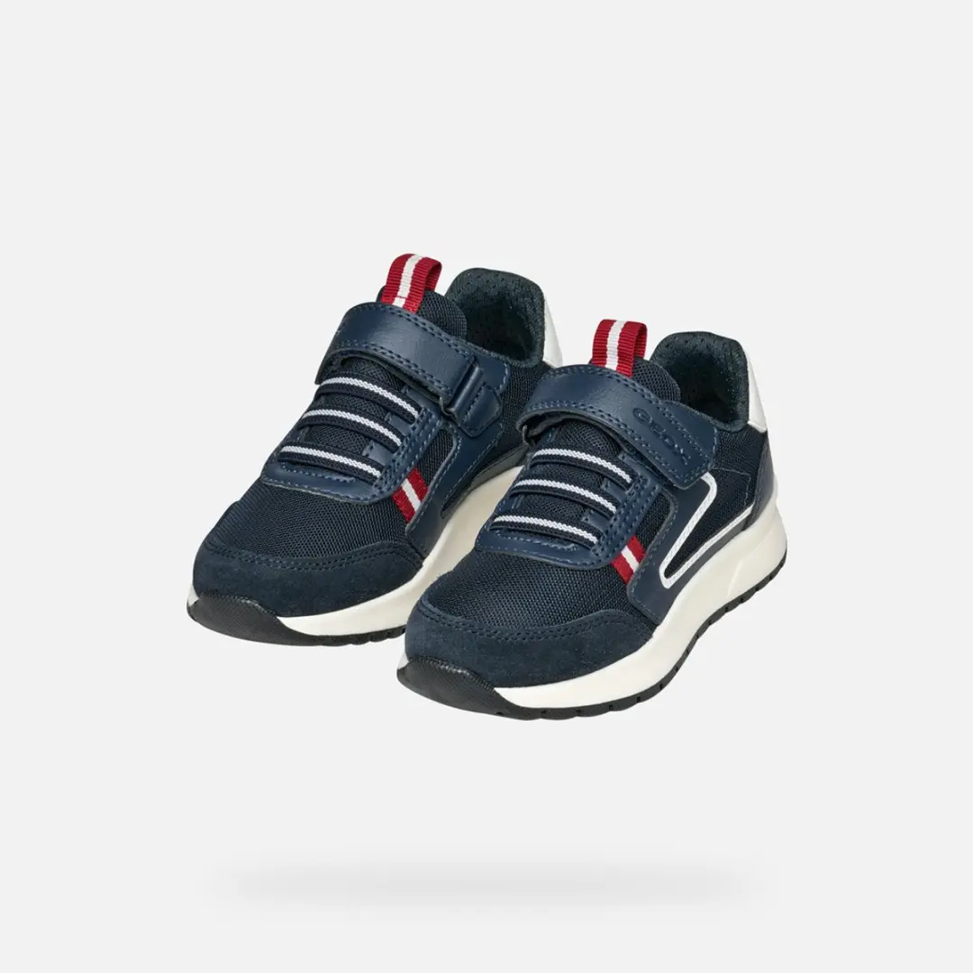 Geox Briezee Jongens Sneakers 34 - Marineblauw/Donkerrood