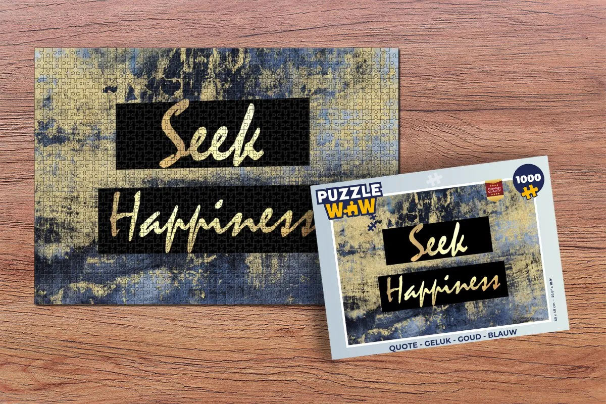 PuzzleWow Quote Geluk Puzzel 1000 Stuks - Multicolor