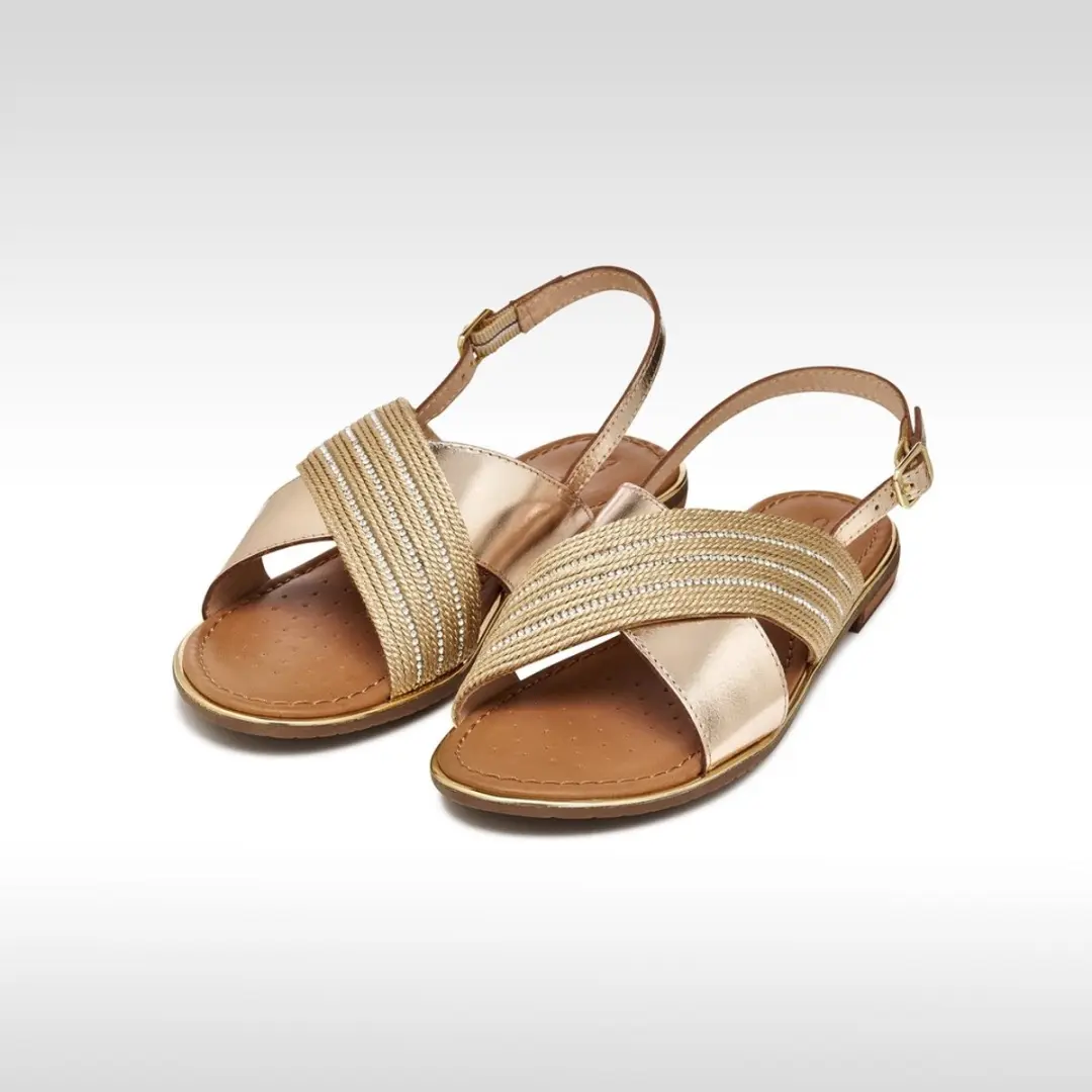 Geox Sozy Plus Dames Sandalen - Donker Goud/Licht Goud
