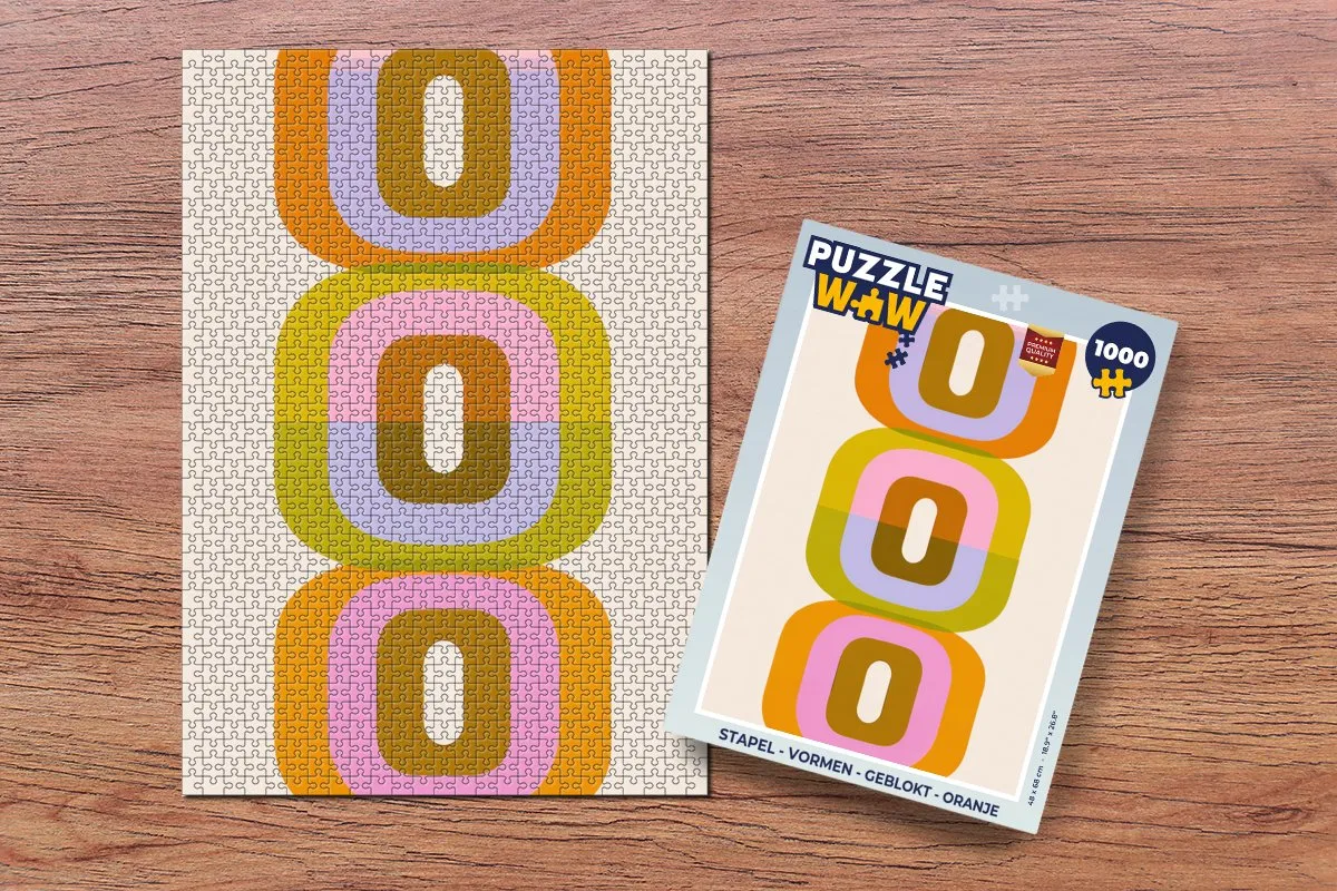 PuzzleWow Stapel Vormen Legpuzzel 1000 Stuks - Oranje