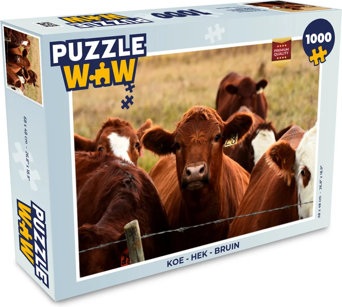 PuzzleWow Koe Dieren Hek Legpuzzel 1000 Stuks