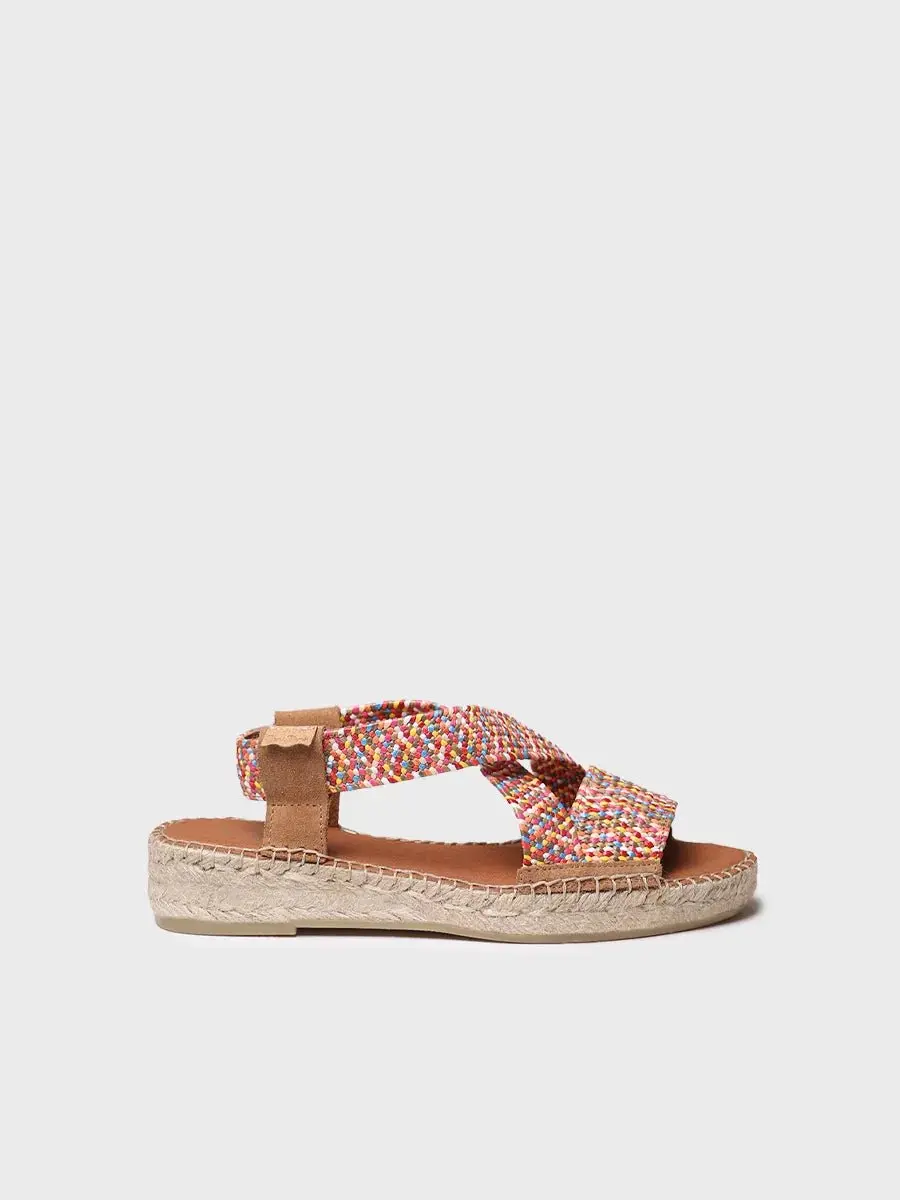 Open espadrille voor dames met veelkleurig elastiek | ELIANA