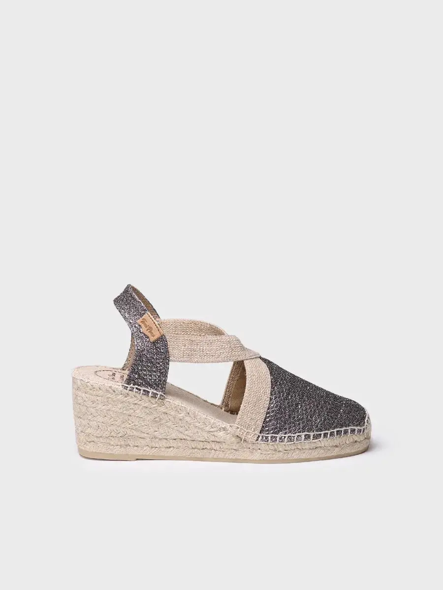 Glanzende veganistische espadrilles voor dames