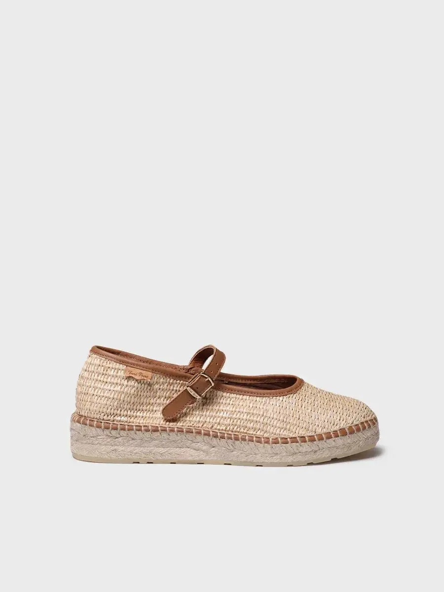 Damesschoen Mary Jane van raffia