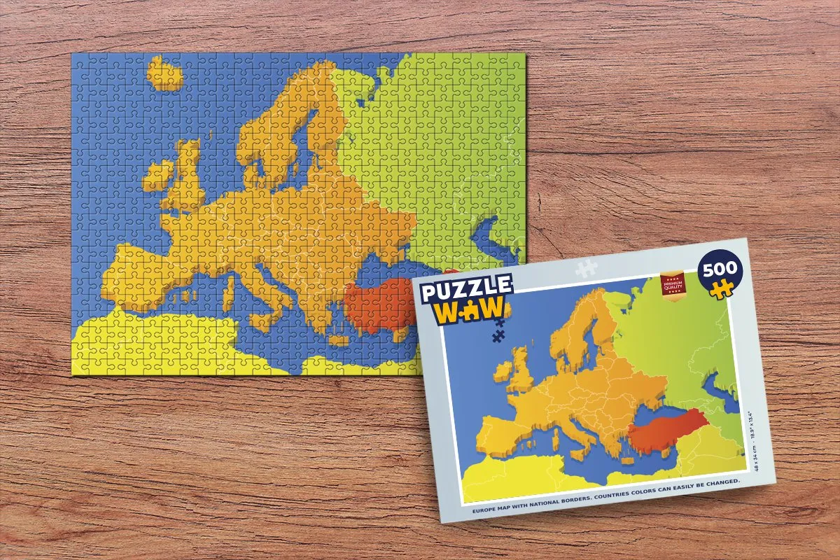 PuzzleWow Legpuzzel Europa 500 Stuks - Multicolor