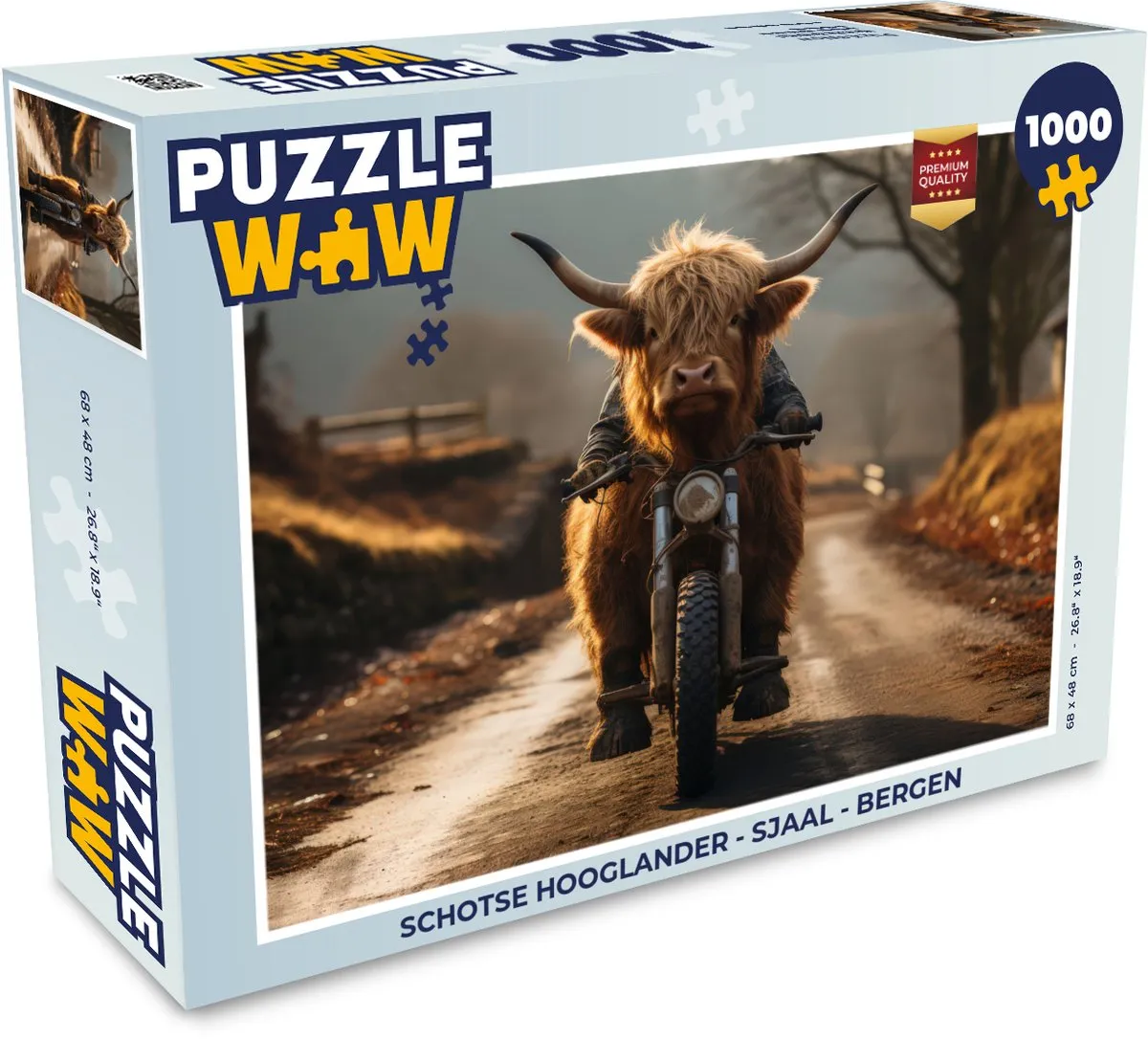 PuzzleWow Schotse Hooglander Sjaal Bergen Puzzel - 1000 Stuks
