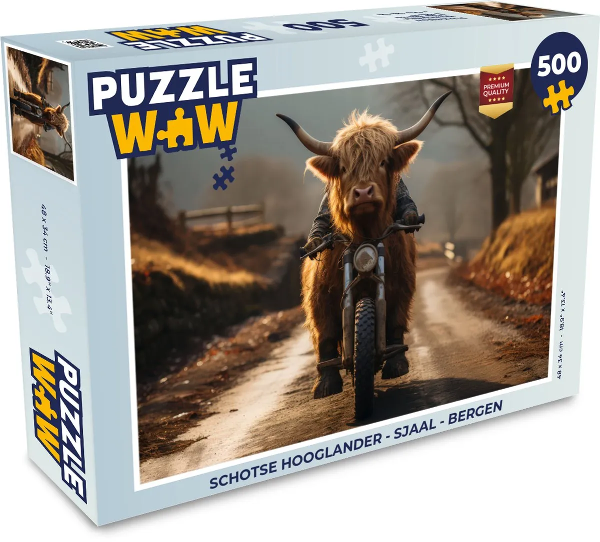 PuzzleWow Schotse Hooglander Sjaal Bergen Puzzel - 1000 Stuks