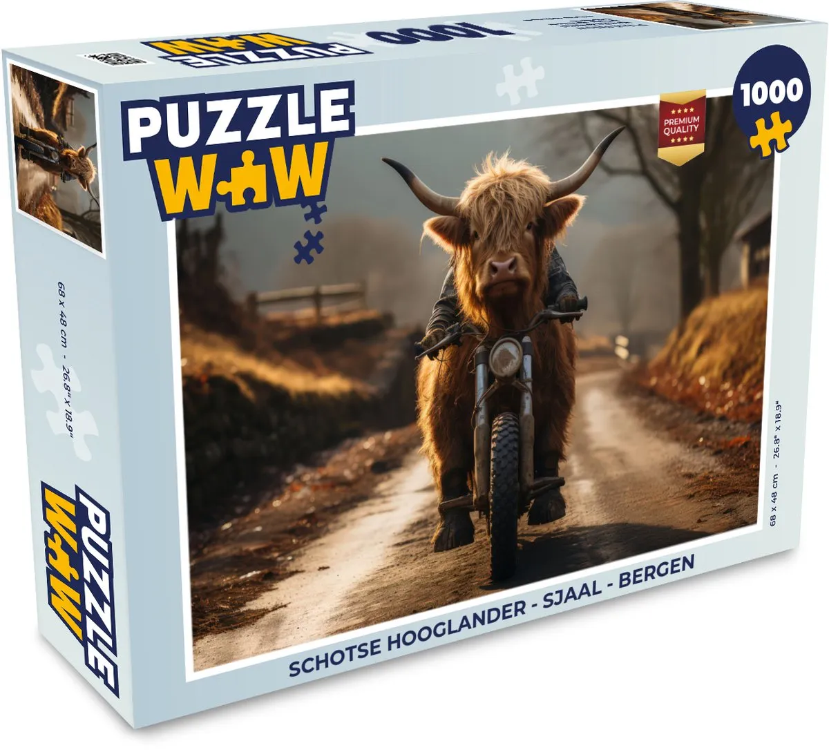 PuzzleWow Schotse Hooglander Sjaal Bergen Puzzel