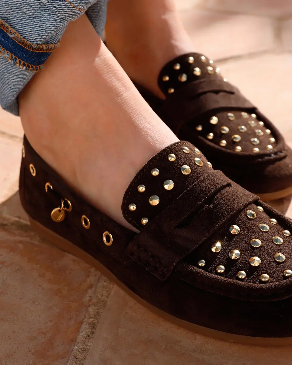 VIA VAI June Macy Loafers Dames - Bruin - Maat 37