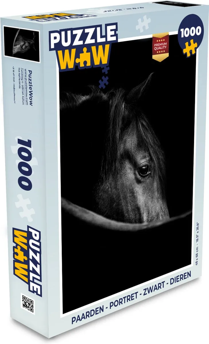 PuzzleWow Paarden Portret Legpuzzel 1000 Stuks - Multicolor