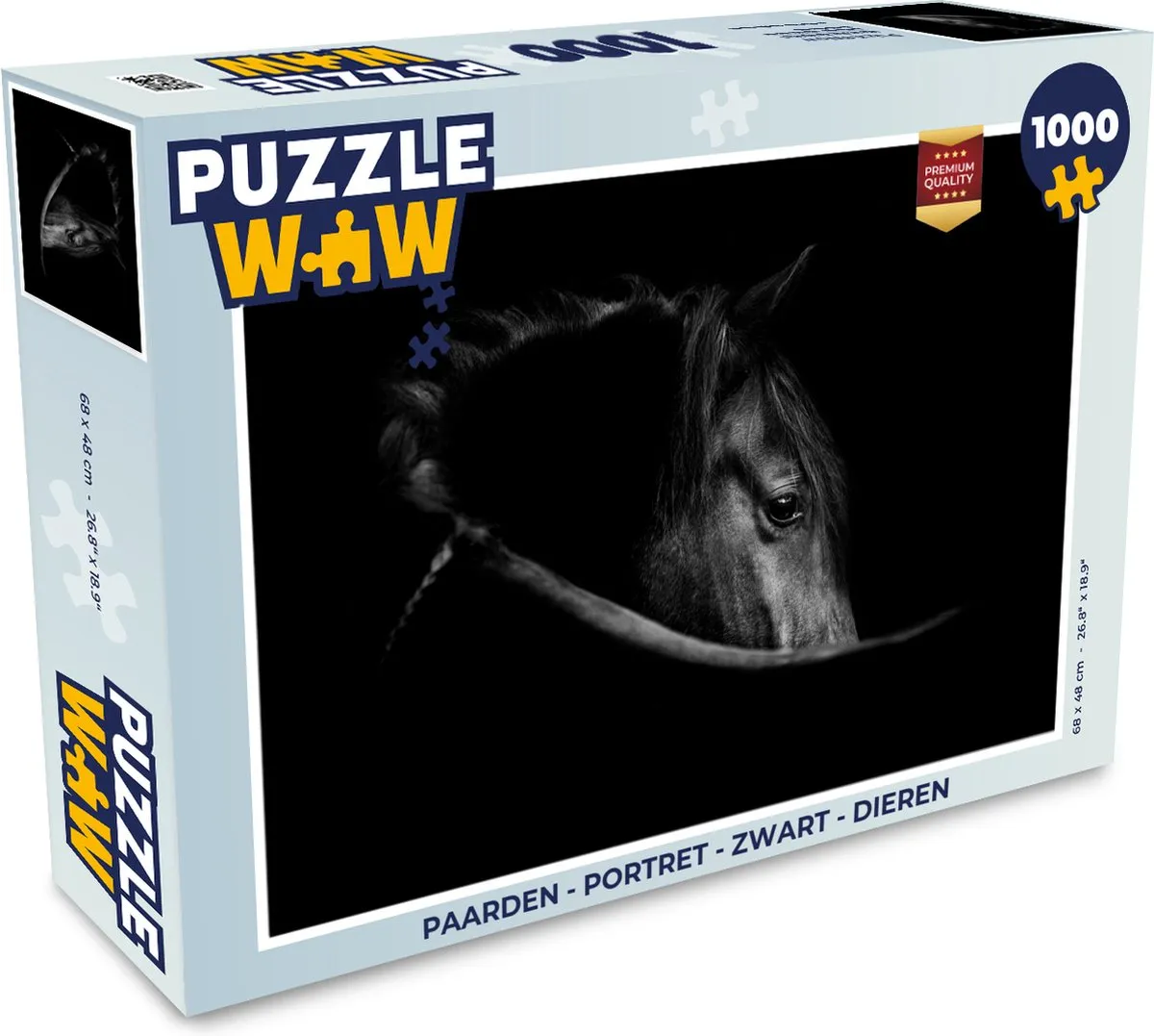 PuzzleWow Paarden Portret Legpuzzel 1000 Stuks - Multicolor
