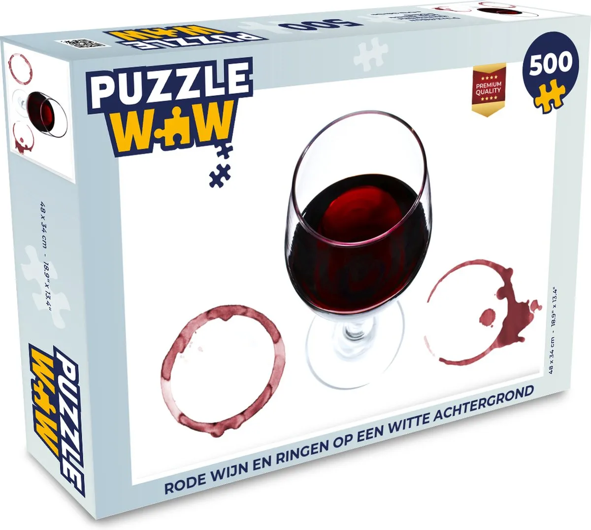 PuzzleWow Legpuzzel Rode wijn en ringen 500 Stuks