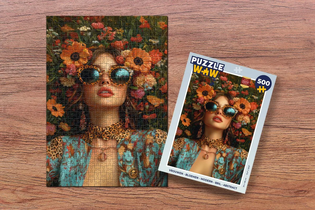 PuzzleWow Vrouwen Bloemen Abstract Legpuzzel 500 Stuks - Multi